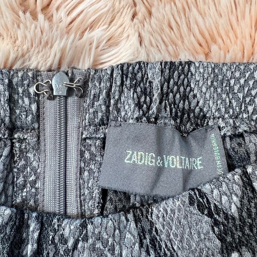 Zadig & Voltaire Pharell Python Pants Women Sz Med Grey Leggings Indie Chic Edgy - Picture 6 of 12